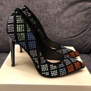 Vigo fiore multicolored rhinestone heels  size 8